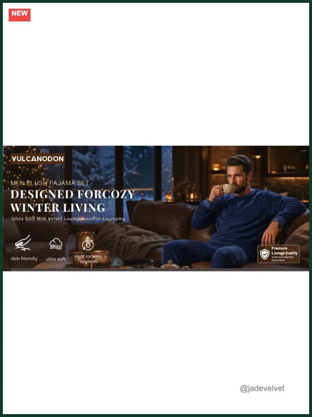 Men's Fleece Pajama Set Soft Plush Long Sleeve Sleepwear Crew Neck Pjs Winter